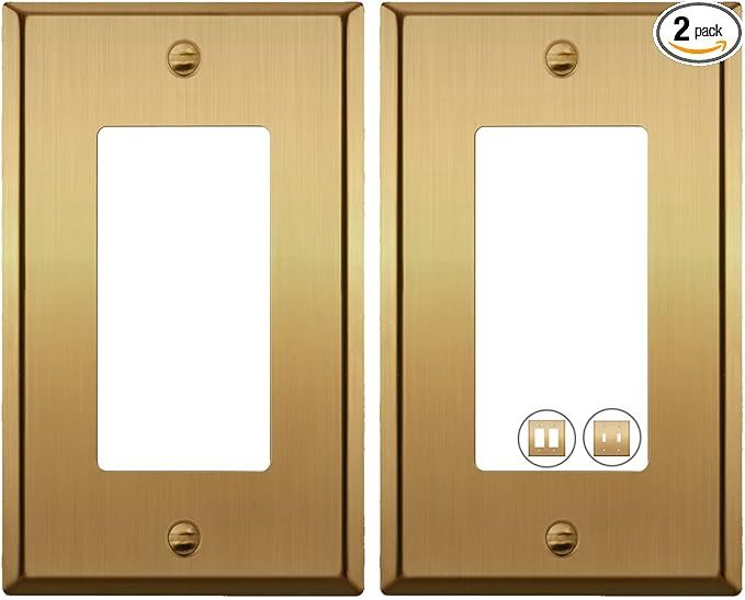 Rio Salto BRASS Metal Gold Light Switch Wall Plate or Outlet Cover Wall Plate, Decorator Switch o... | Amazon (US)