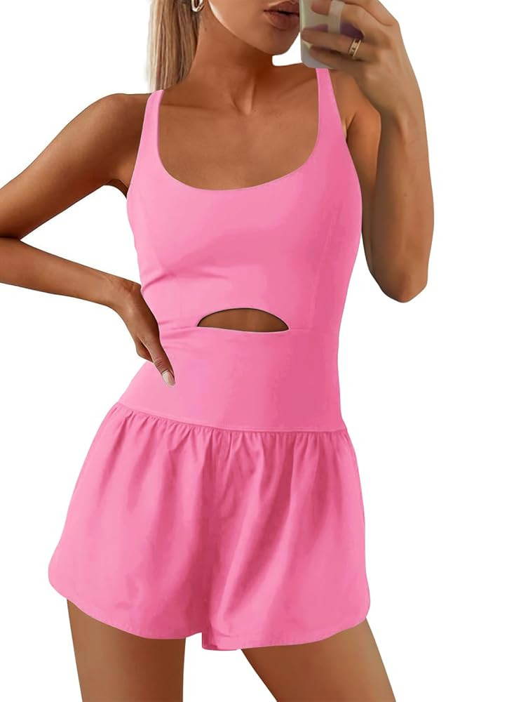 SENSERISE Womens Workout Rompers Athletic Romper Running Onesie One Piece Exercise Jumpsuits Gym ... | Amazon (US)