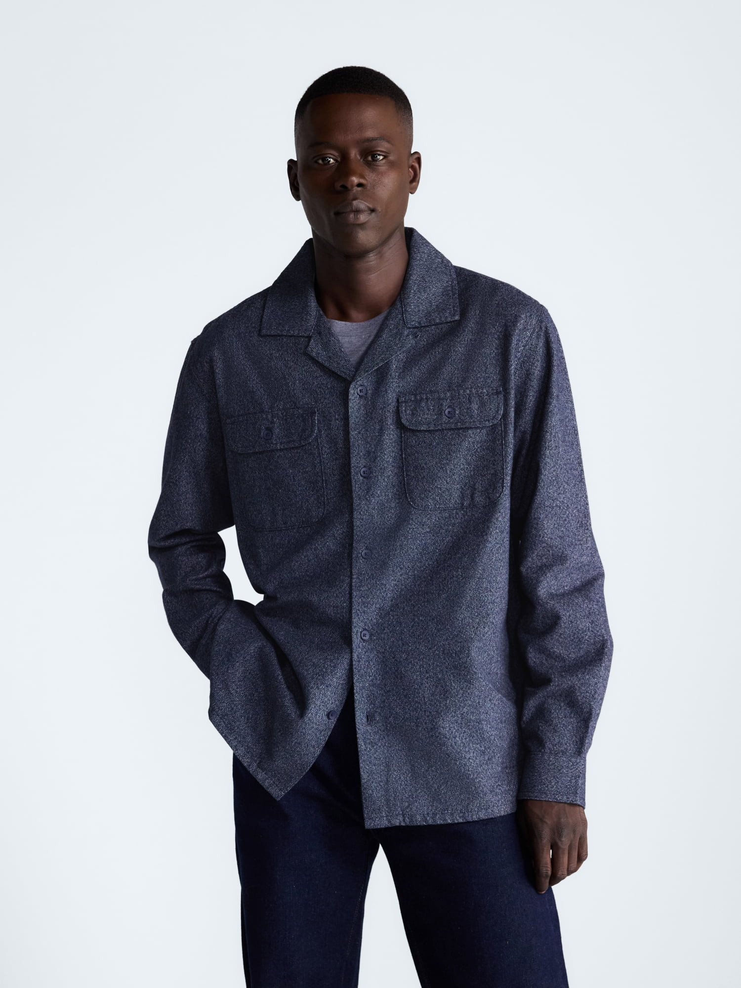 Free Assembly Men's Brushed Canvas Oxford Shirt, Sizes XS-3XL | Walmart (US)