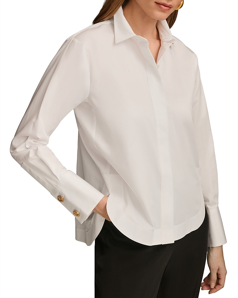 Donna Karan Cotton Collared Button Down Shirt | Bloomingdale's (US)