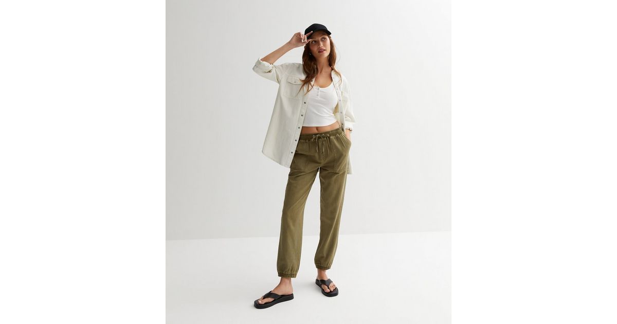 Khaki Drawstring Cuffed Utility Joggers
						
						Add to Saved Items
						Remove from Saved I... | New Look (UK)