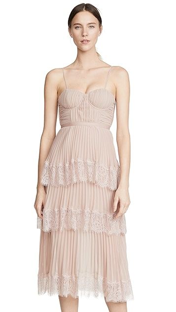 Chiffon Lace Tiered Midi Dress | Shopbop