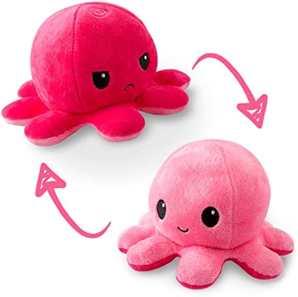 TeeTurtle - The Original Reversible Octopus Plushie - Light Pink + Dark Pink - Cute Sensory Fidge... | Amazon (US)