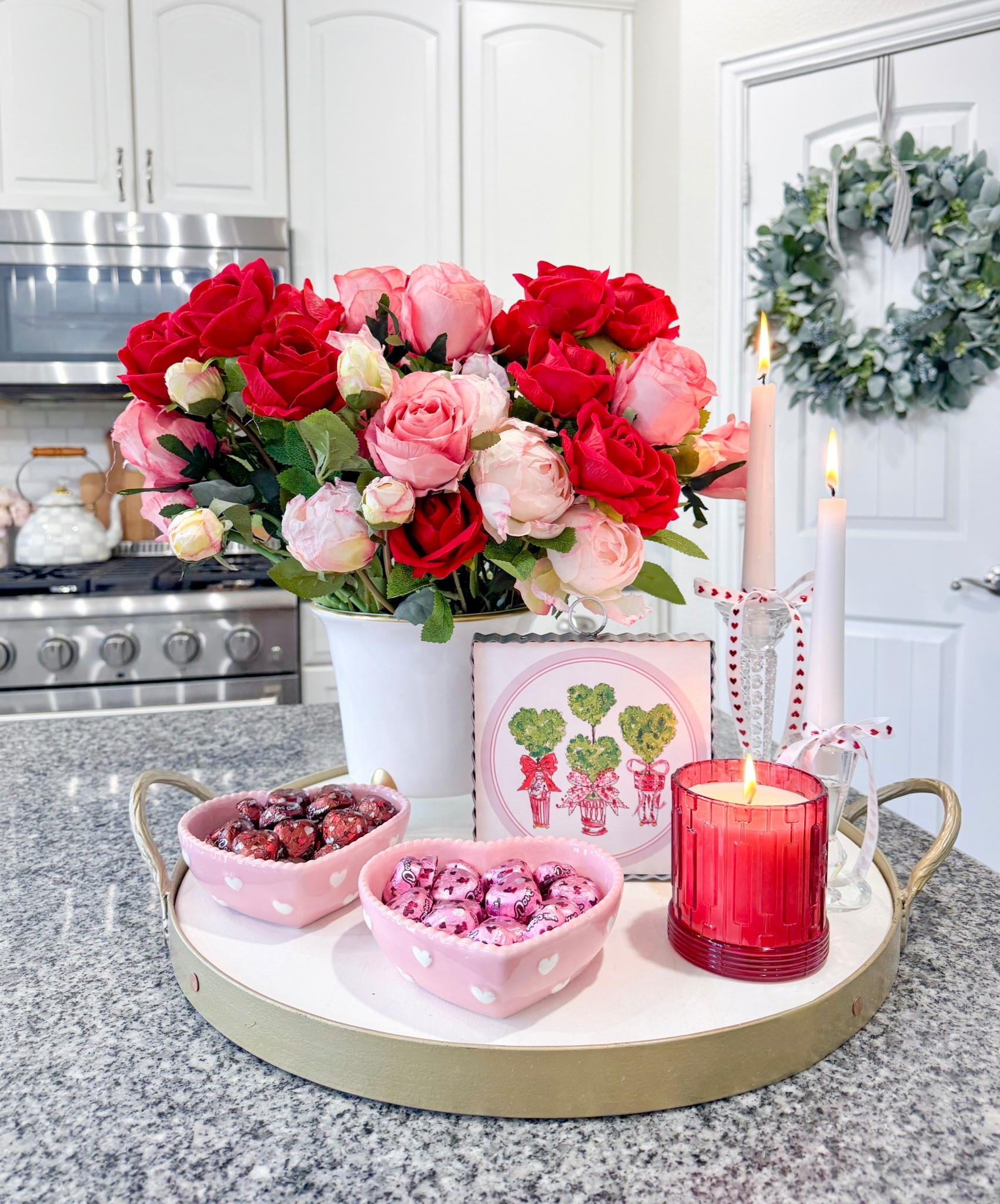 Faux roses, candlelight, and sweet treats—because everyday spaces deserve a little romance. 💕
#valentinesdecorating #romanance

#LTKValentine #LTKHome #LTKSeasonal