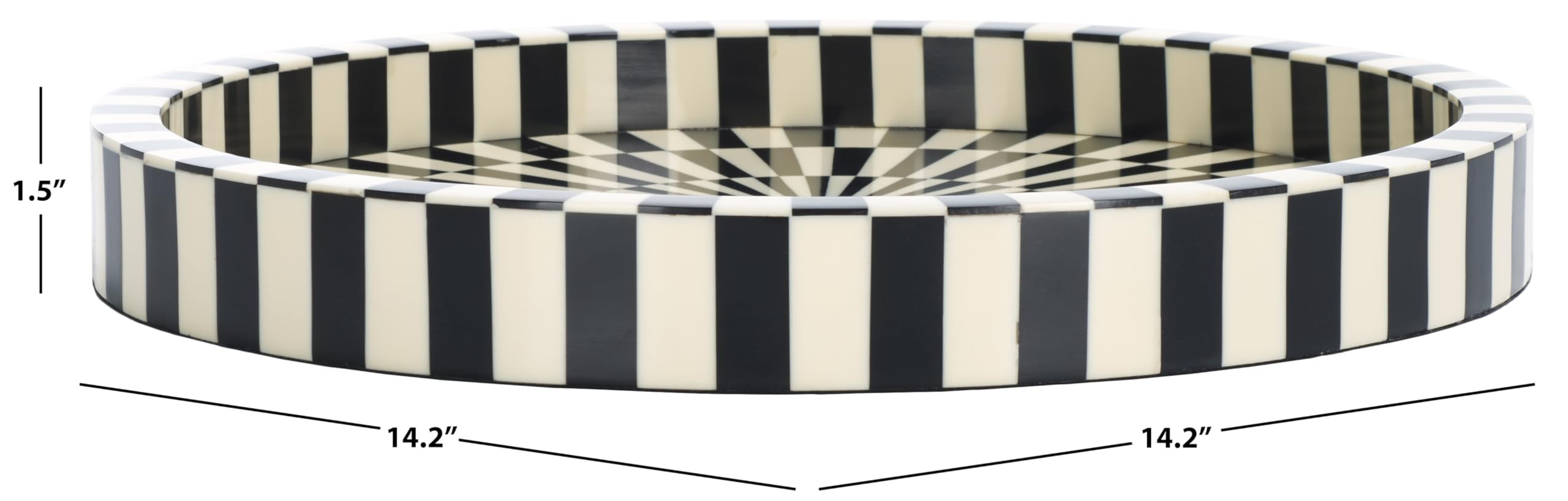 SAFAVIEH Home Collection Charli Black & Ivory Stripe Tray (Fully Assembled) | Amazon (US)