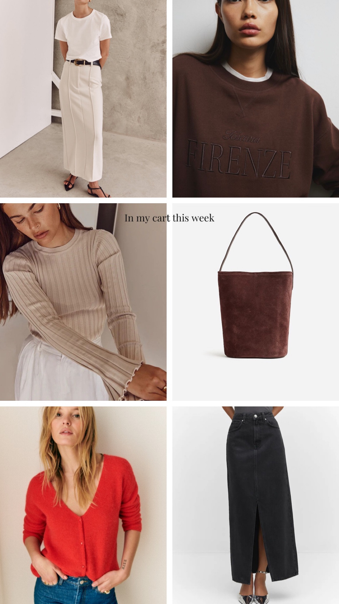 In my cart right now 🤎 give me brown, red, and maxi skirts! 