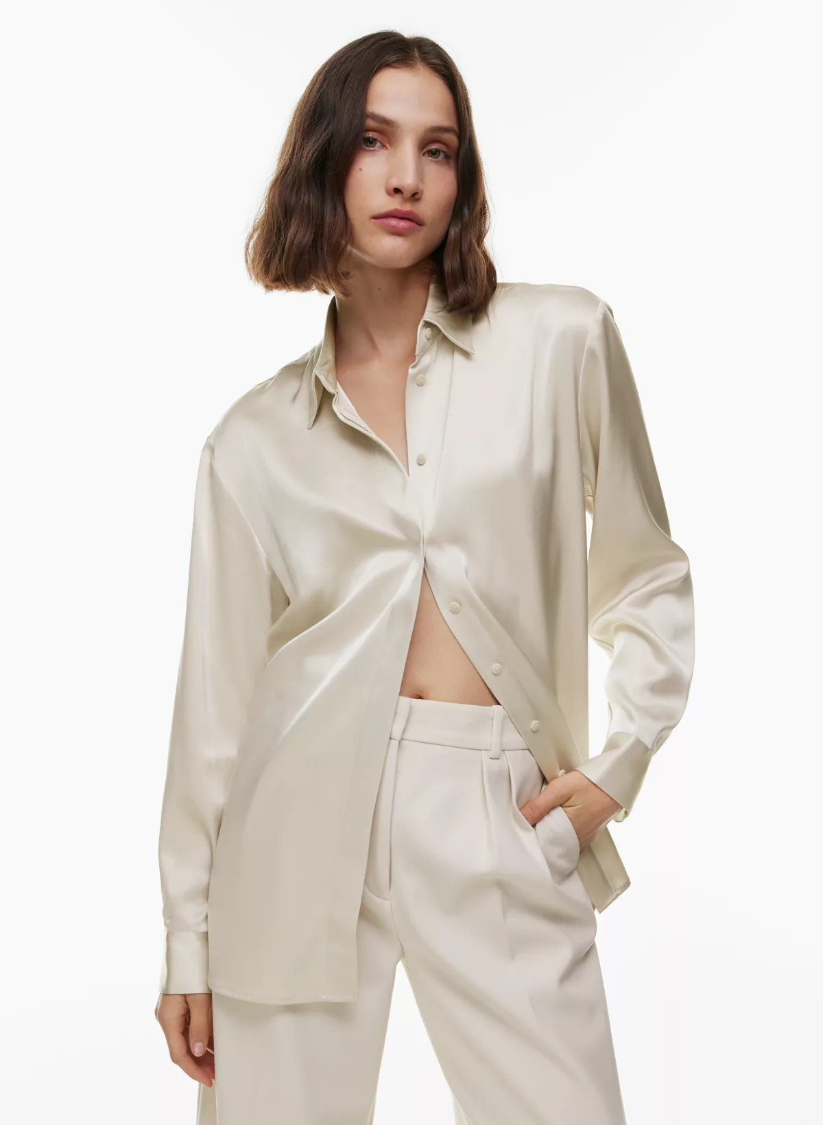 SABLE SATIN SHIRT | Aritzia