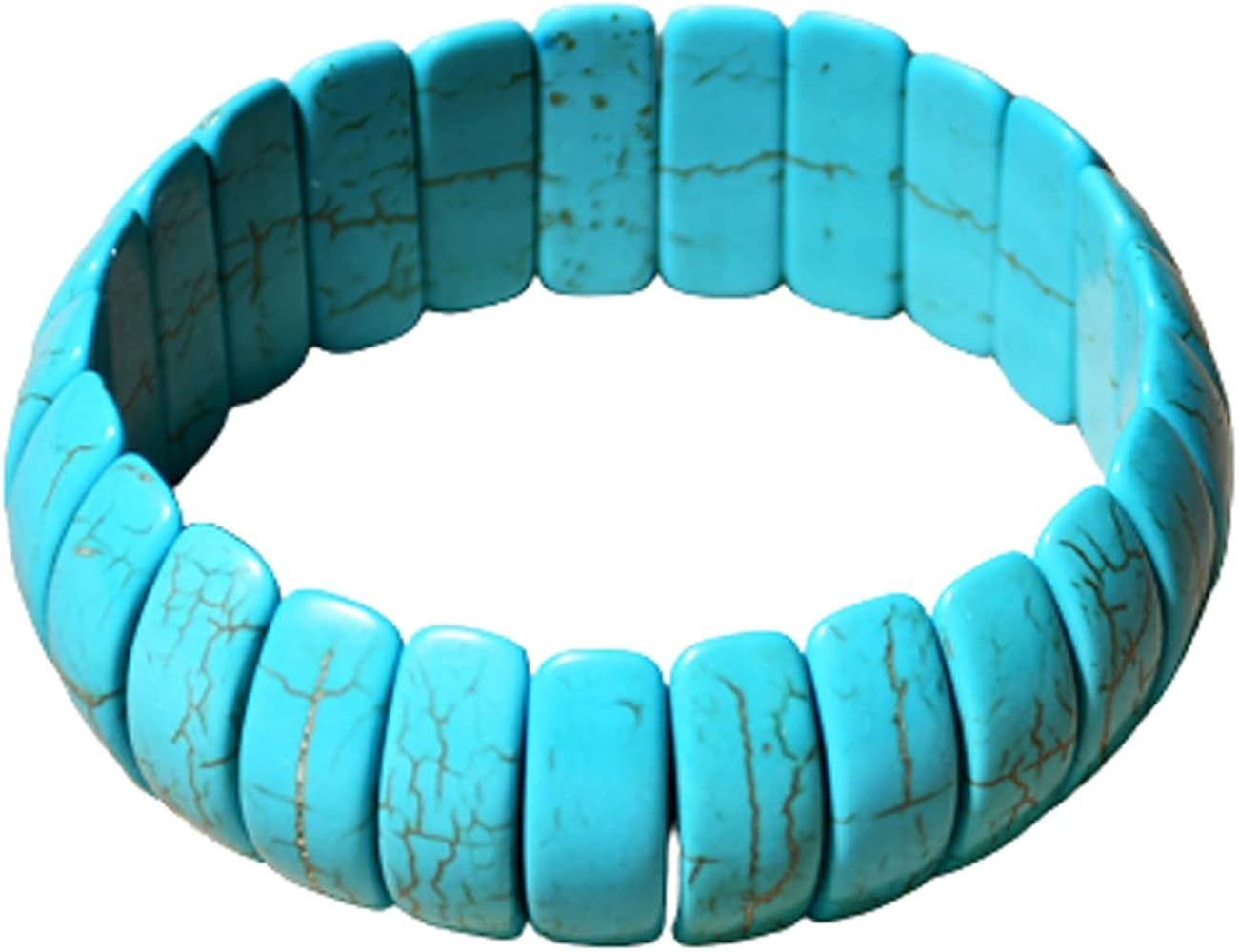 Caiyao Bohemian Vintage Simulated Turquoise Stretch Bracelet Handmade Ethnic Tribal Adjustable Tu... | Amazon (US)