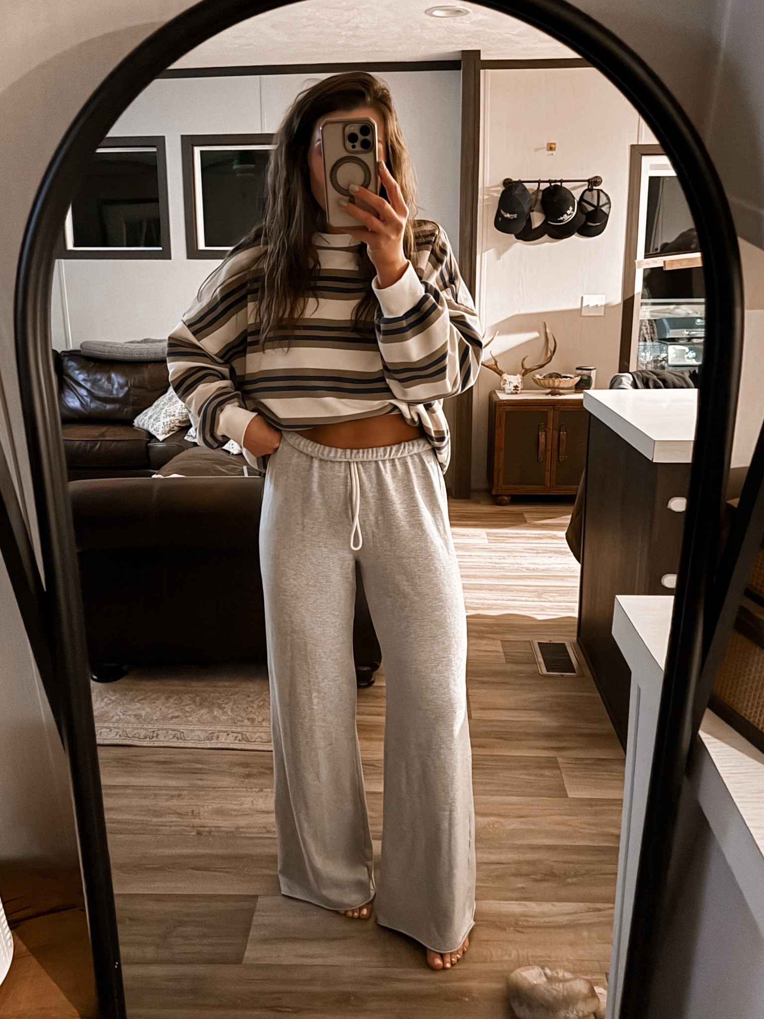 I genuinely cannot wait to get home, shower, & put these pants on. Aerie never misses with the comfies!!! 🩵 Went back & ordered every color as soon as I tried these on.  

I’m 5’8 + size 26 pants wearing the small long (with the waist rolled twice) for reference. 

#LTKdayinmylife #LTKootd #LTKTall