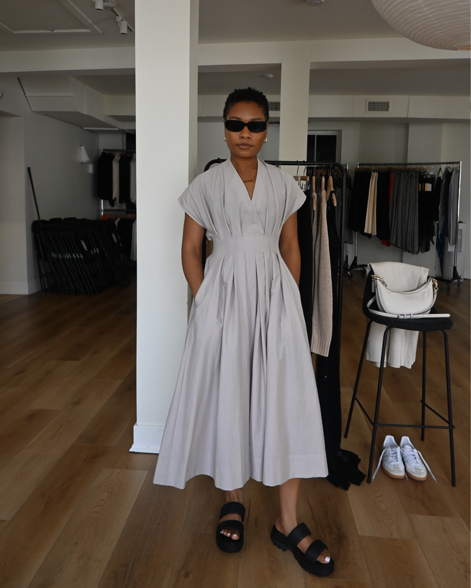 One of the most beautiful fitting dresses I’ve ever seen! The silhouette, the color and the details all scream elegance. 

I’ve 5’4”, 140 lbs and a 28” waist. Wearing a size xs in this dress! 

#LTKSeasonal #LTKSummerEdit #LTKU