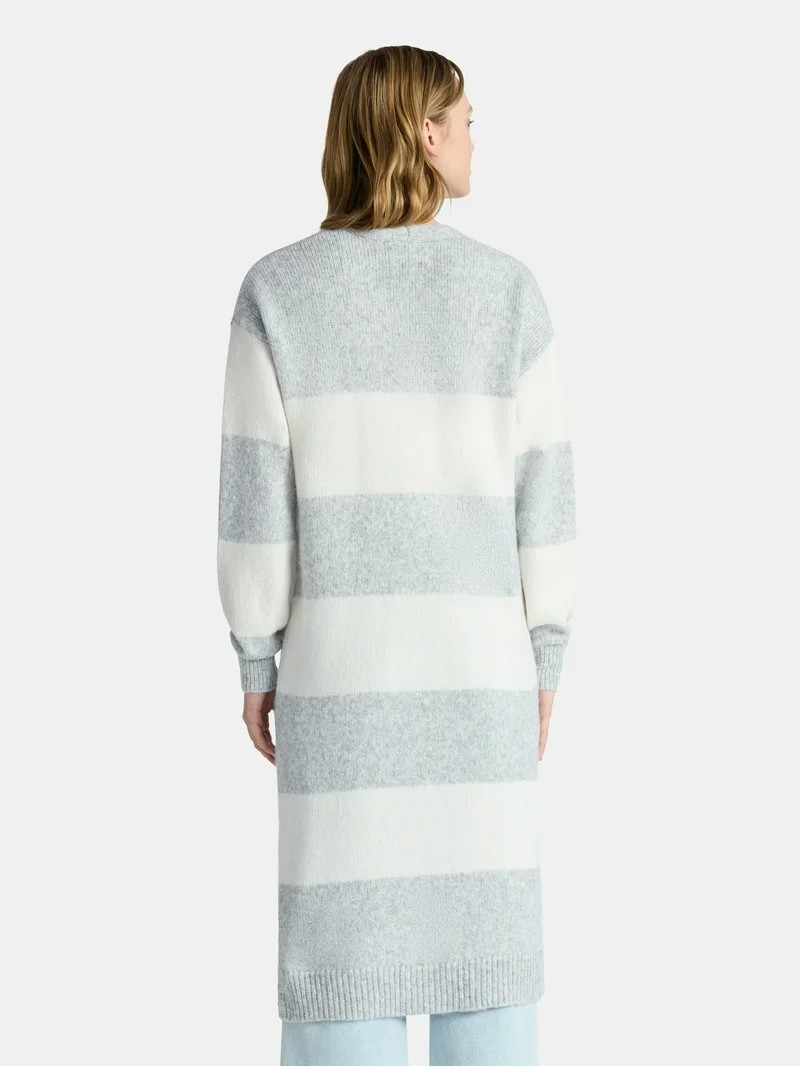 No Boundaries Striped Open Front Duster, Women’s | Walmart (US)