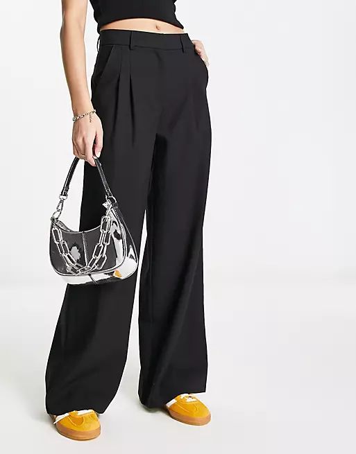 COLLUSION puddle dad tailored pants in black | ASOS (Global)