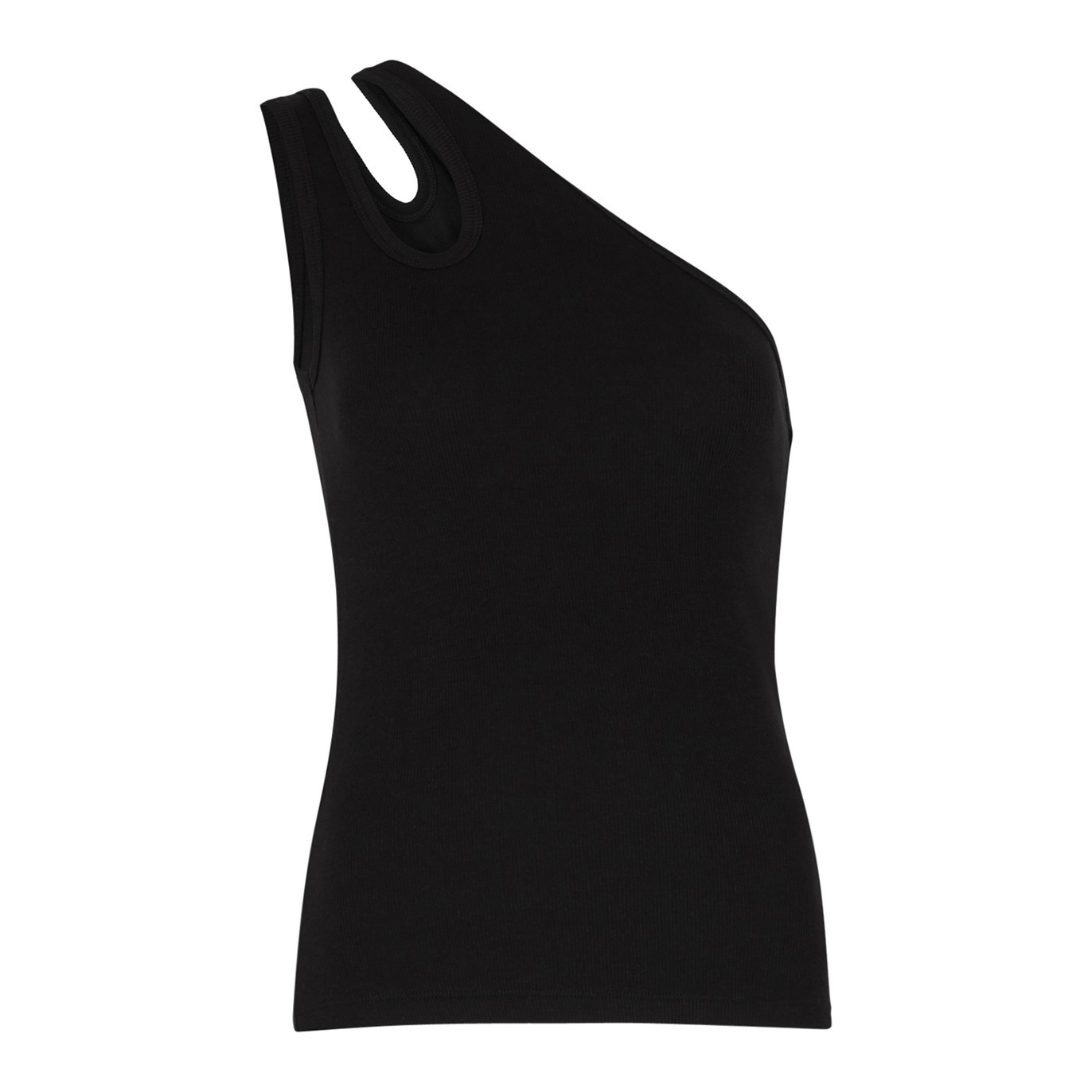 Remain By Birger Christensen Toya One-shoulder Stretch-cotton Top - Black - 12 | Harvey Nichols (Global)