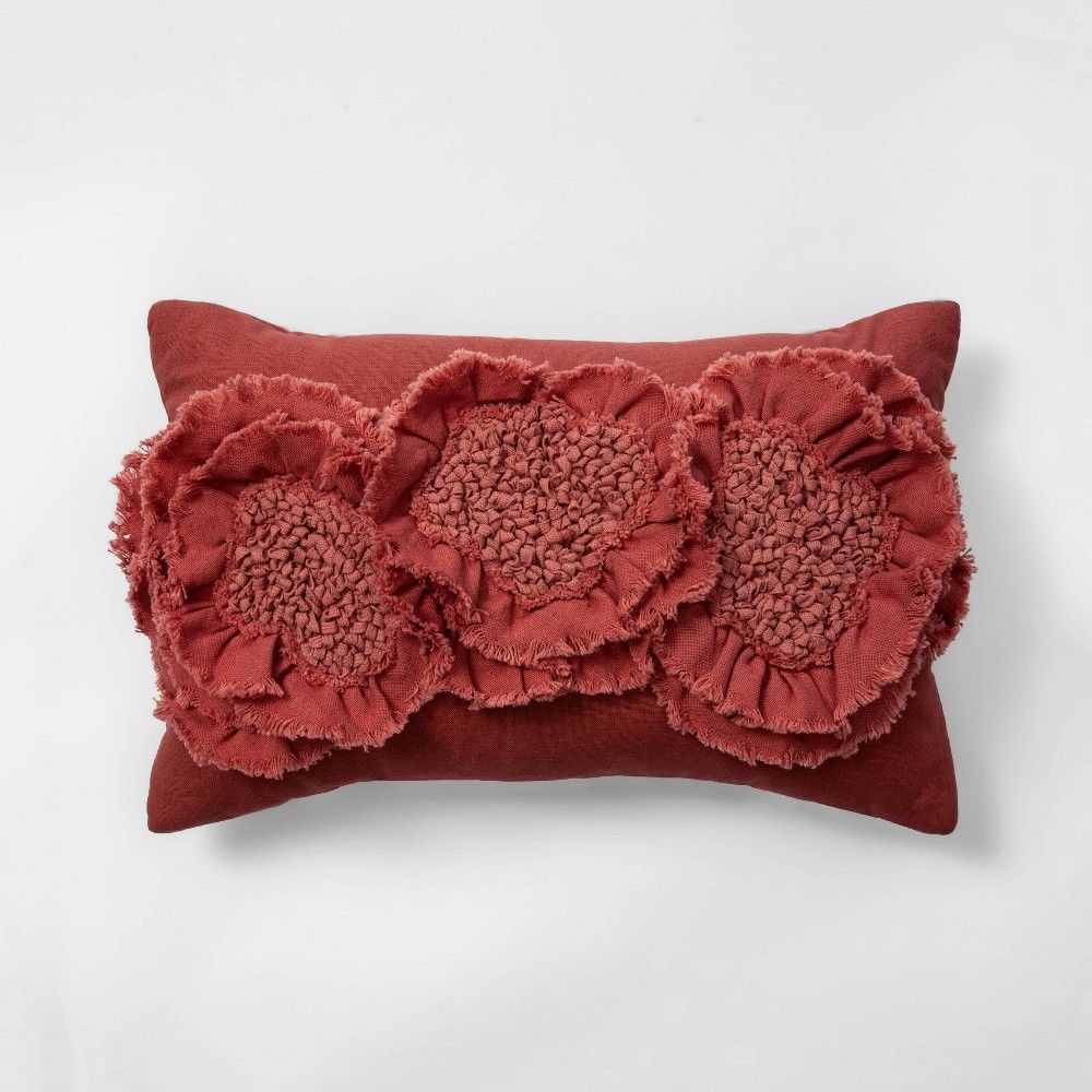 Floral Applique Rectangle Throw Pillow Rose - Opalhouse , Pink | Target