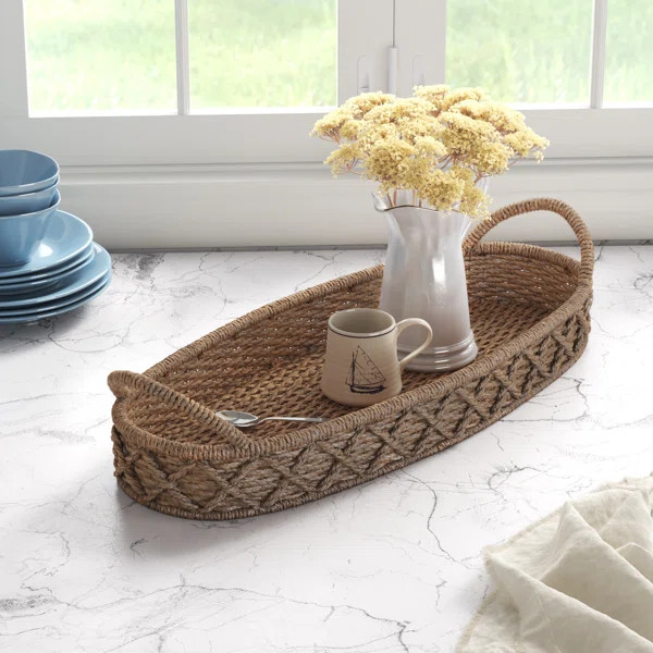 Queensway Decorative Oval Woven Seagrass Coffee Table Tray | Wayfair Professional
