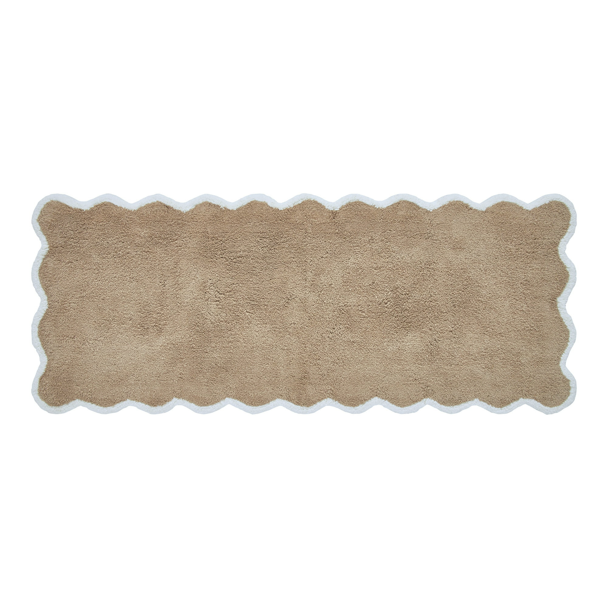 My Texas House Whitney Taupe Scallop Cotton Bath Rug Runner, 24" x 60" | Walmart (US)