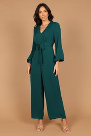 Leilani Tie Waist Jumpsuit - Emerald | Petal & Pup (US)