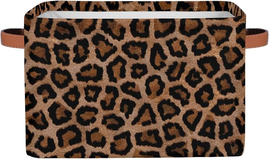 Leopard Print Storage Basket Bins, Animal Texture Large Foldable Storage Baskets Fabric Organizer... | Amazon (CA)