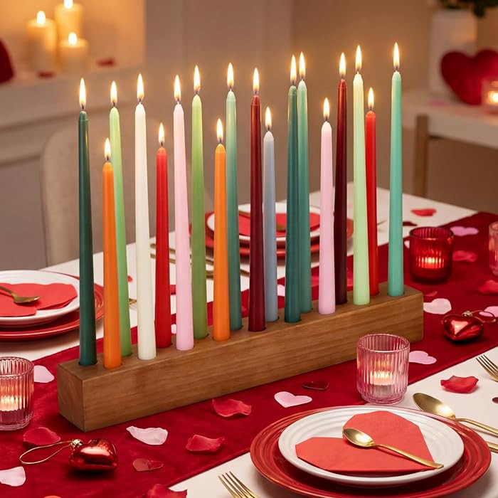 Mumufy 18in Long Wooden Taper Candle Holders for Birthday Party Candlestick Table Centerpiece Gia... | Amazon (US)