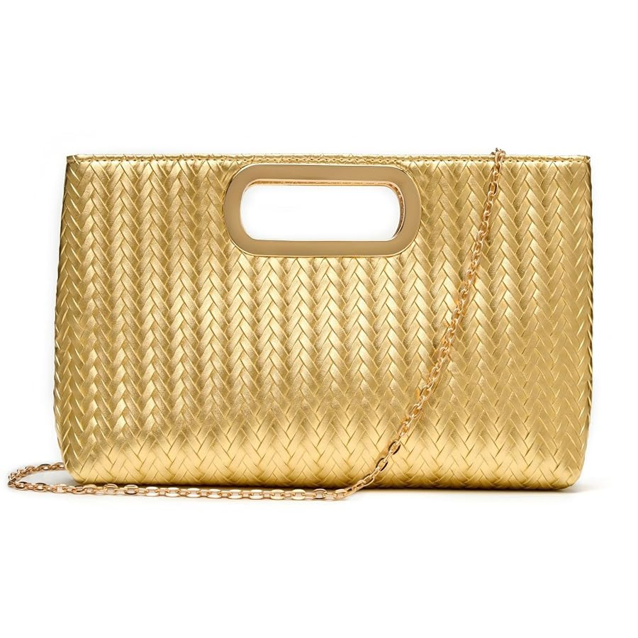 Woven Evening Bag Clutch Purses for Women Fashion PU Leather Crossbody Purse for Wedding Party an... | Amazon (US)