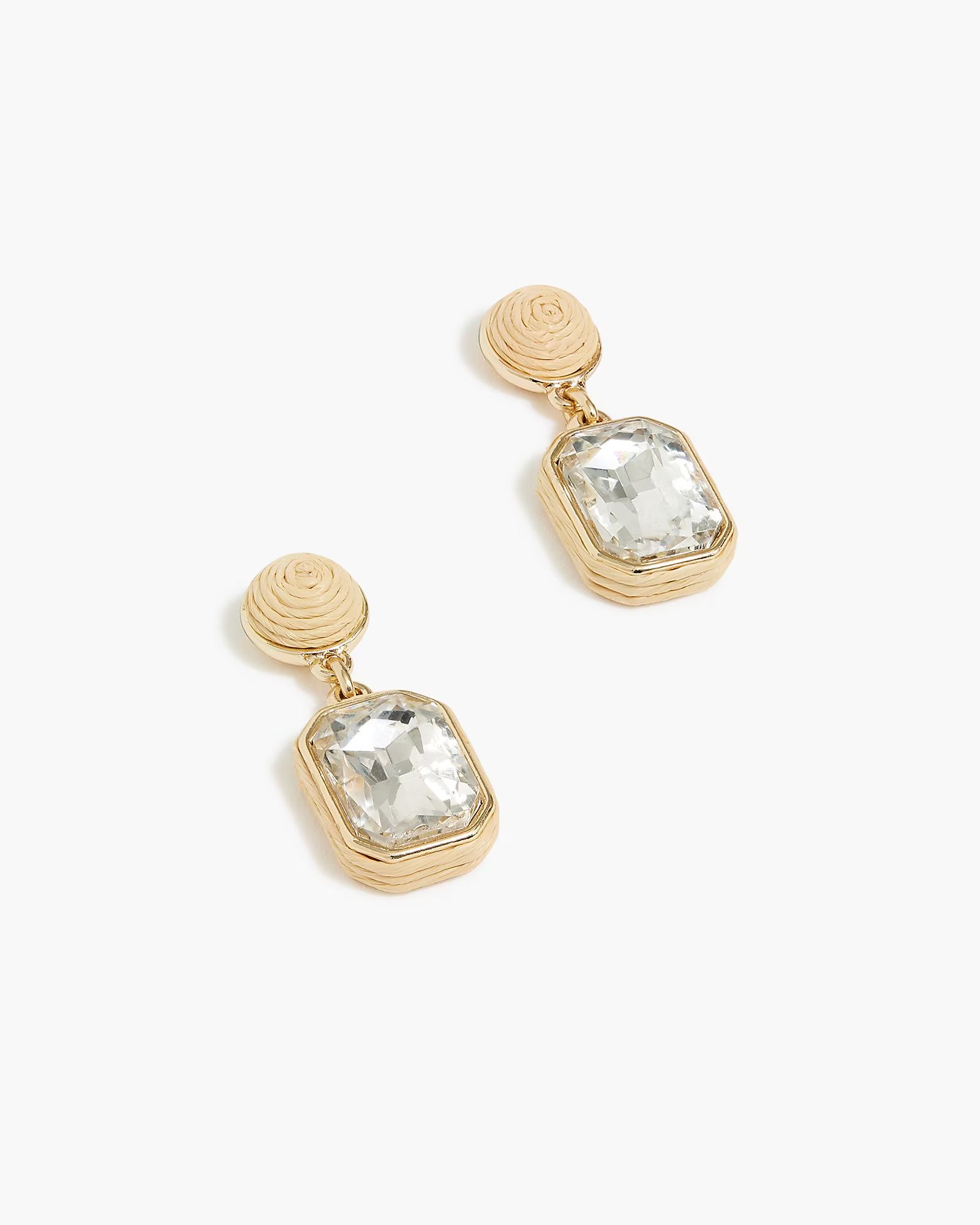 Crystal and woven straw statement earrings | J.Crew Factory