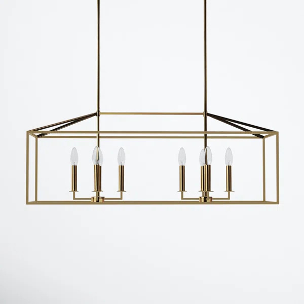 Ellis 8 - Light Kitchen Island Rectangle Pendant | Wayfair North America