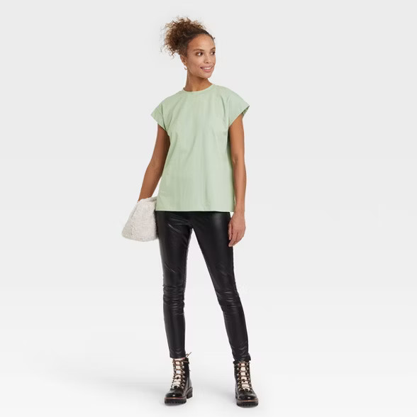 Women's Short Sleeve T-Shirt - A New Day™ Light Green M | Target