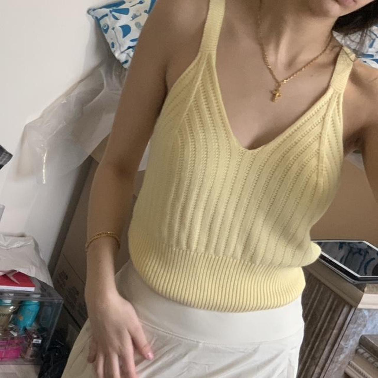 (+) People Women's Tank top - Yellow - M | Depop US