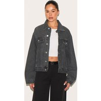 Grey Oversized Classic Denim Jacket | PrettyLittleThing US