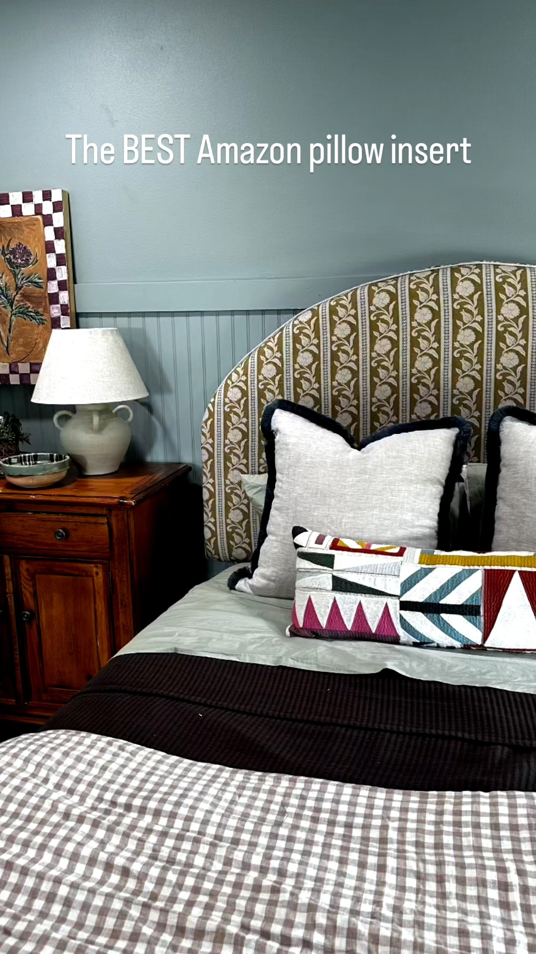 My favorite pillow inserts for beds or couches and everywhere in between. 

They come in a lot of sizes and are very affordable for a good synthetic fill! Always order 2” bigger than your insert. These cases are 26”x26” so I ordered 28”x28” cases. 

A pillow inserts can make all the difference when it comes to the little details. Look at the difference here before and after the inserts were switched. 

Before they were stiff, uneven and uncomfortable. Now they’re full, unwrinkled (without use of an iron), and styled  

#LTKHome