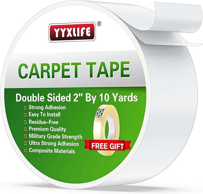YYXLIFE Double Sided Removable Rug Tape - Carpet Adhesive for Hardwood Floors,Non Slip Anti Curli... | Amazon (US)