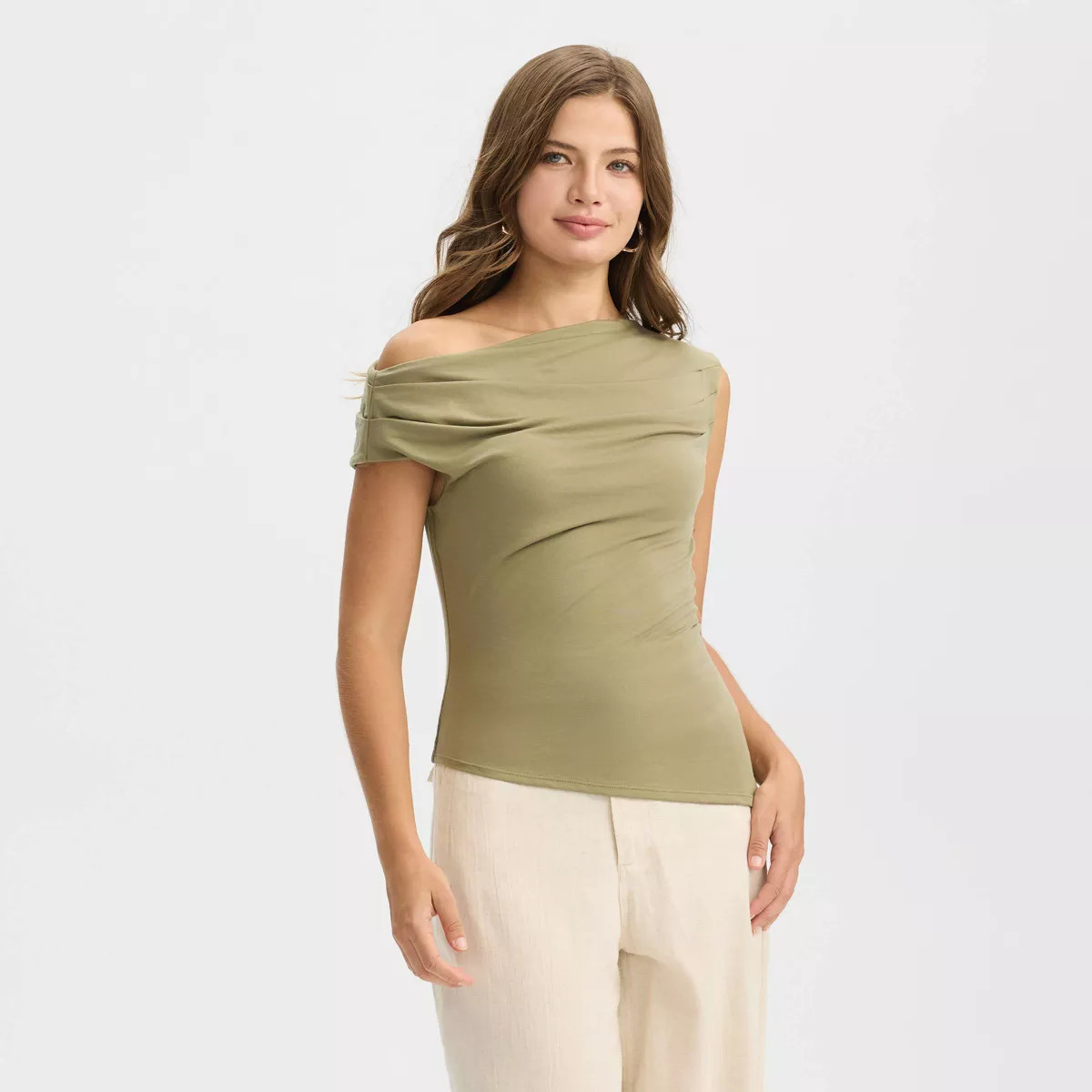 Women's Ruched Asymmetrical Top - A New Day™ | Target