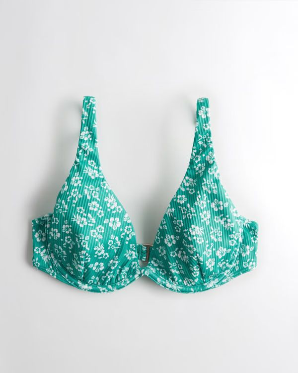 Women's High Apex Ribbed Underwire Bikini Top | Women's Swimwear | HollisterCo.com | Hollister (US)