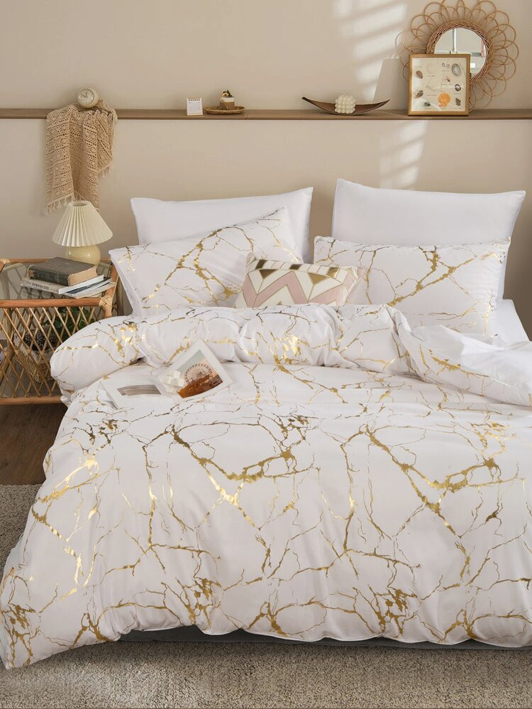 Marble Pattern Duvet Cover Sets Without Filler | SHEIN
