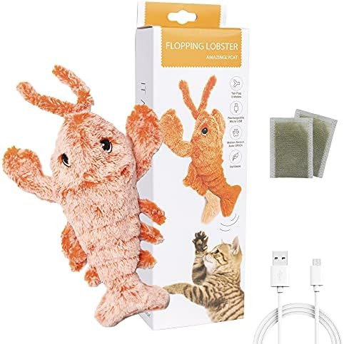 Flopping Lobster Toy for Indoor Cats & Small Dogs – Motion Sensor Cat Toy with 2 Catnip Packets... | Amazon (US)
