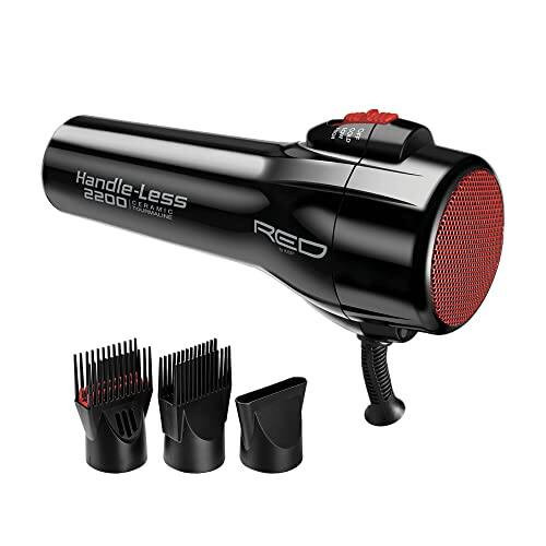 DORLUKFU - RED by Kiss Handle-Less 2200W Ceramic Tourmaline Hair Dryer, 3 Heat Settings, Pro Blow Dryer with Comb Attachment, Ionic | Best Buy U.S.