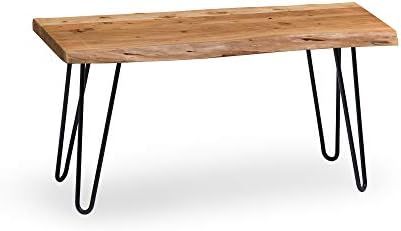 Alaterre Furniture Hairpin Natural Live Edge Wood with Metal 36" Bench | Amazon (US)