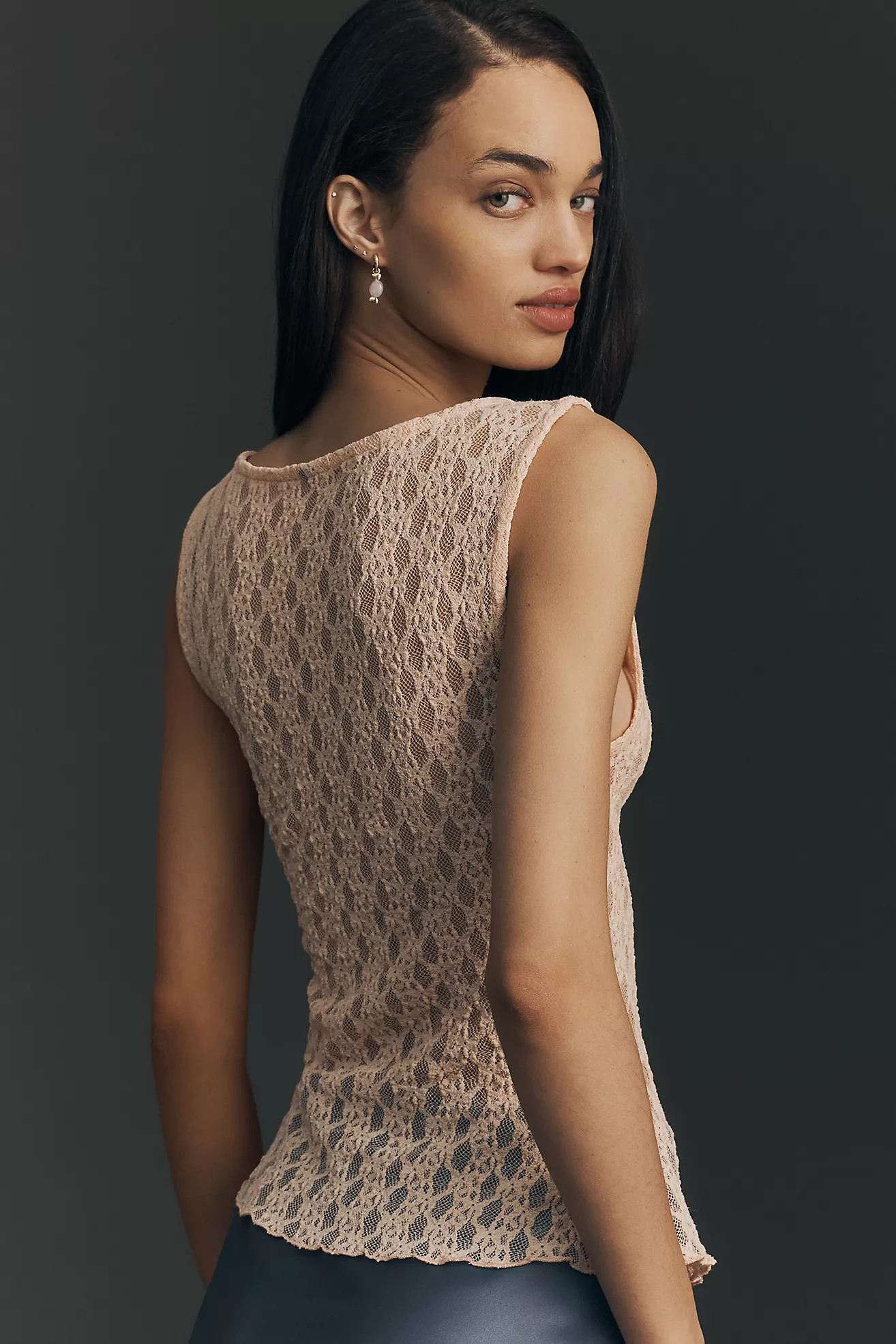 By Anthropologie Ruched Lace Tank | Anthropologie (US)