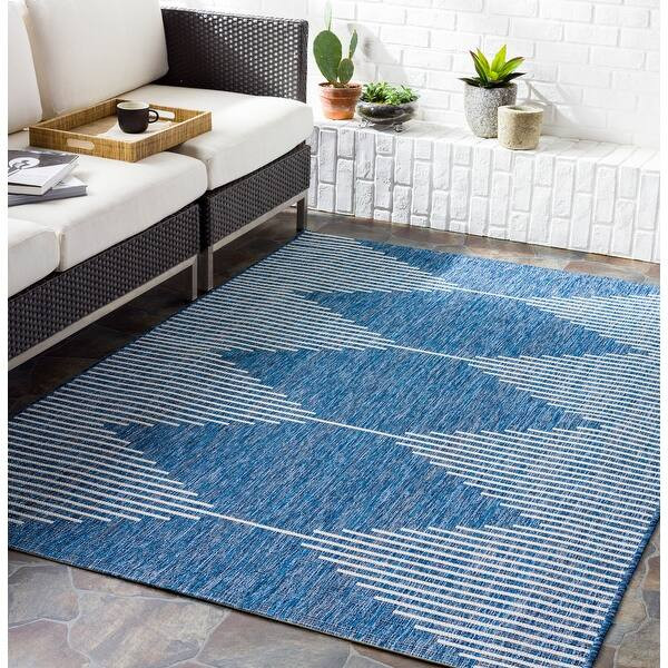 Vivianne Indoor/ Outdoor Modern Area Rug - 7'10" x 10'2" - Blue | Bed Bath & Beyond