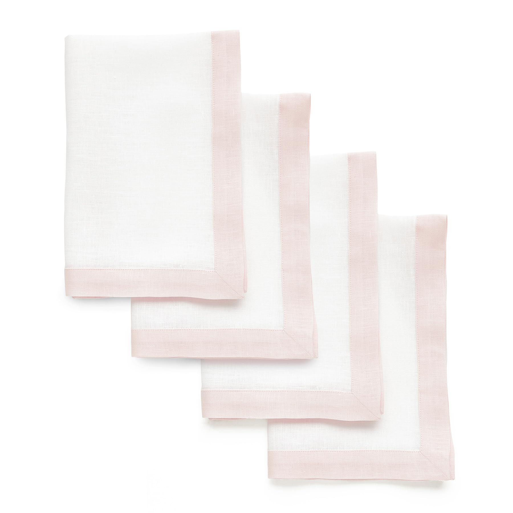 Solino Home Linen Cloth Napkins Set of 4-100% Pure Linen Blush Pink and White Dinner Napkins 20 x... | Amazon (US)