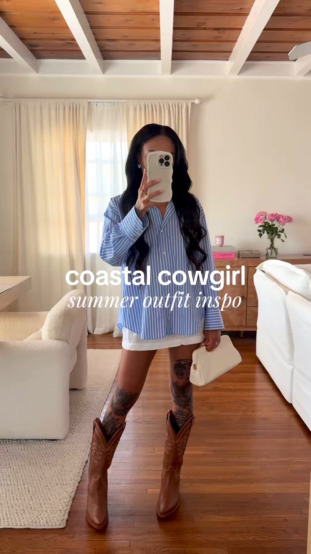 Coastal cowgirl meets effortless chic 🤍 Loving this oversized striped button-down styled with classic western boots — the easiest way to feel put together with zero effort. #coastalcowgirl #western #summeroutfit

#LTKSeasonal #LTKStyleTip #LTKSaleAlert