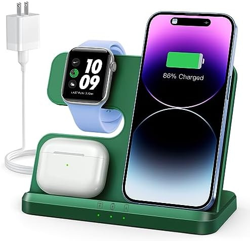 JARGOU 3 in 1 Charging Station for Apple Wireless Charger for iPhone 17 16e 16 15 14 13 12 11 X 8... | Amazon (US)