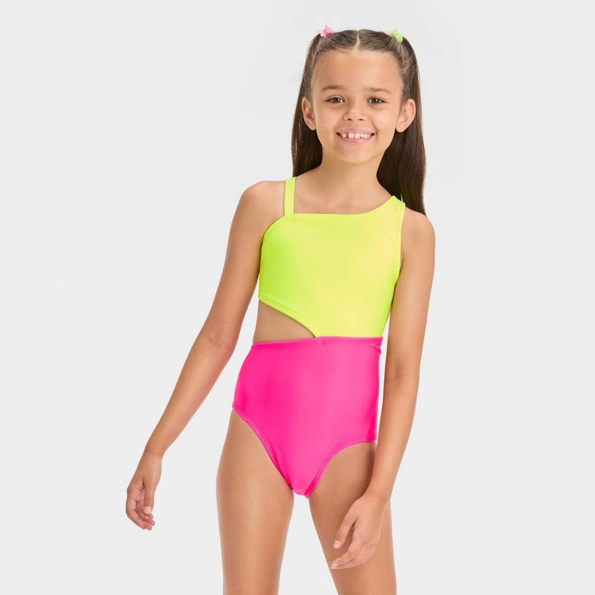 Girls' Solid One Piece Swimsuit - Cat & Jack™ | Target