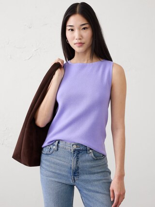 Cotton Boatneck Sweater Tank | Banana Republic Factory