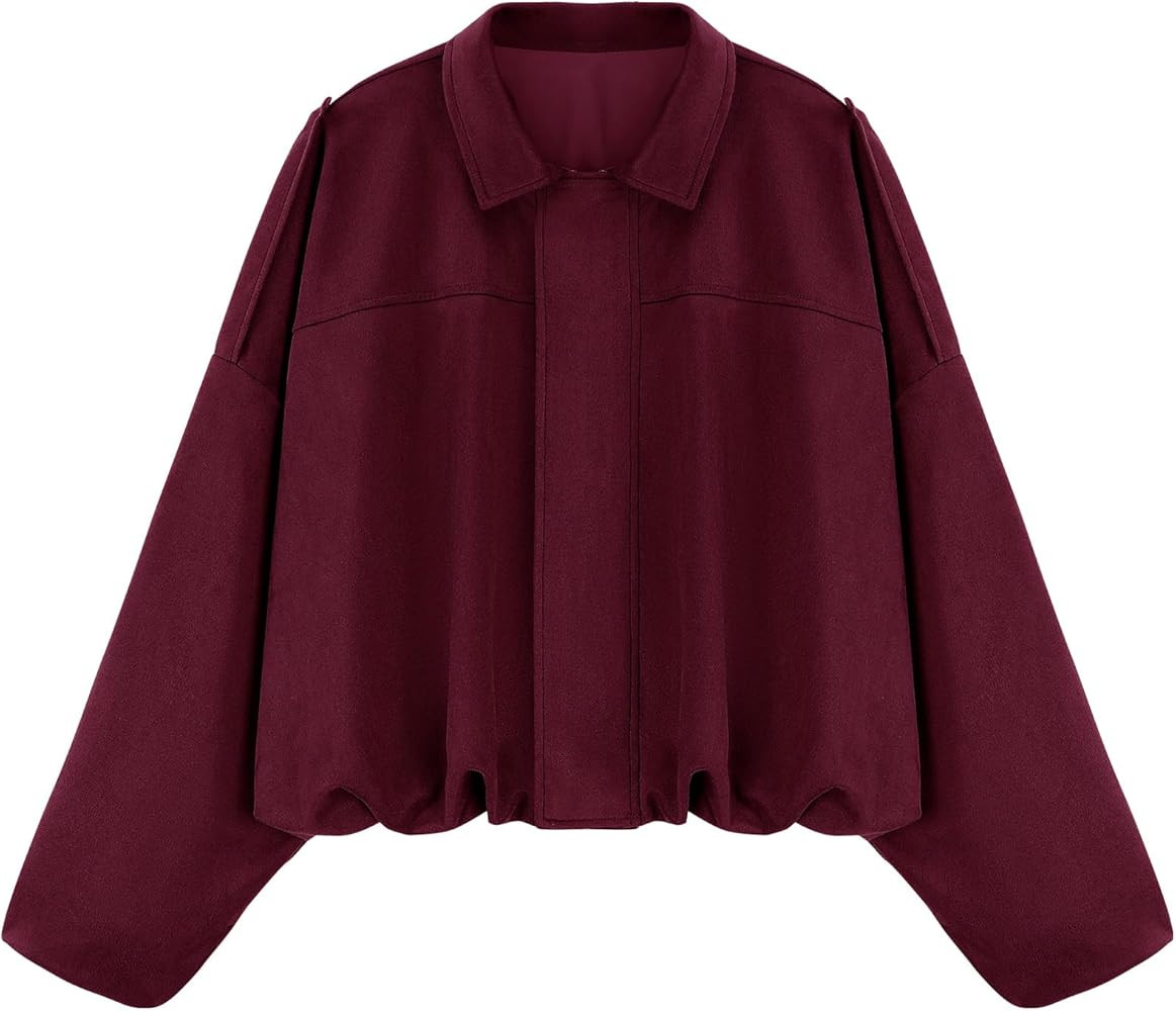 LEACOOLKEY Women's Faux Suede Bomber Jacket Casual Pilot Coat Oversized Spring Fall Batwing Long ... | Amazon (US)