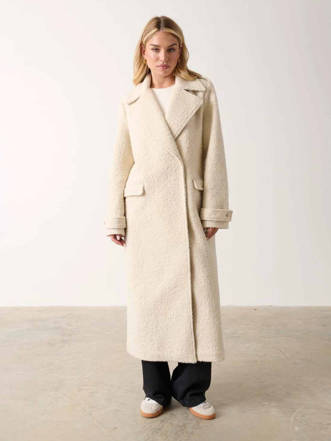 Halston Oversized Boucle Coat | Pretty Lavish (UK)