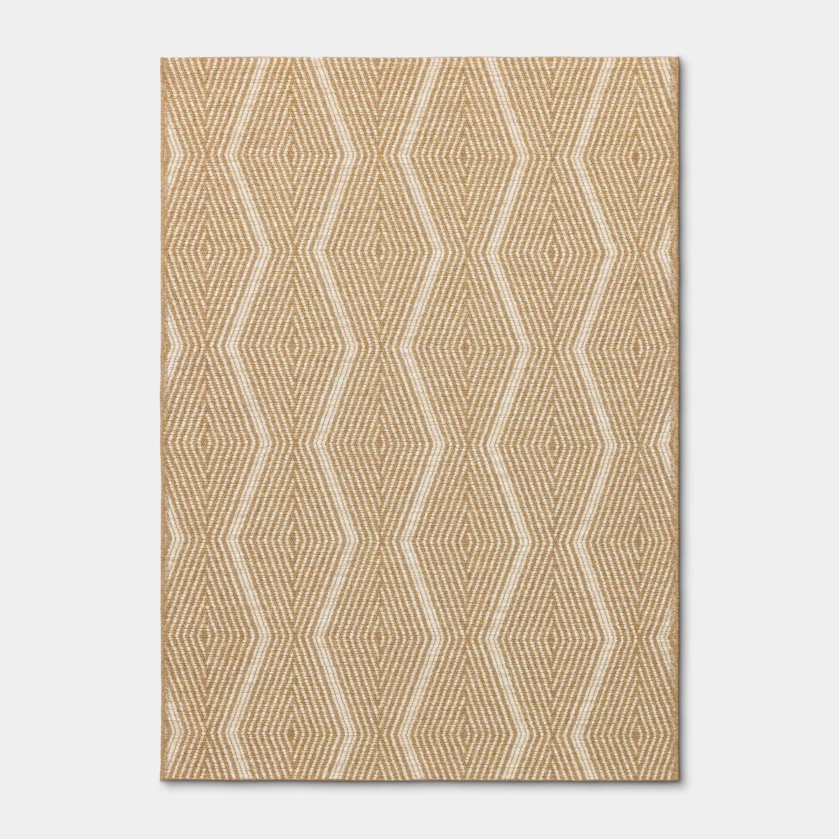5'x7' Wavy Striped Rectangular Woven Outdoor Area Rug Ivory - Threshold™ | Target