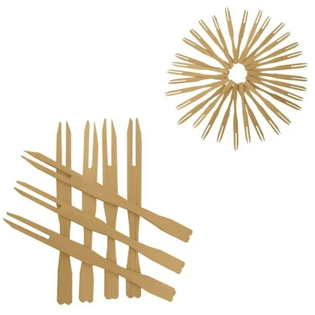 100 Mini Wooden Cocktail Fork Sticks, 3.5 Inch Bamboo Skewers.Splinter-Free Toothpicks.Includes 100  | Walmart (US)