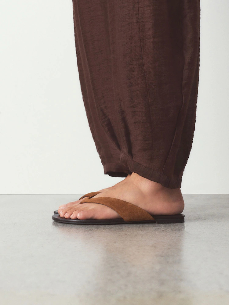 Buy Tan Brown N. Premium Round Toe Leather Thong from Next Ireland | Next EU