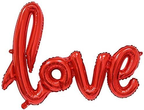 Large Red LOVE Foil Balloons Banner,42 Inch Mylar Foil Letters Balloons Reusable Ecofriendly Materia | Amazon (US)